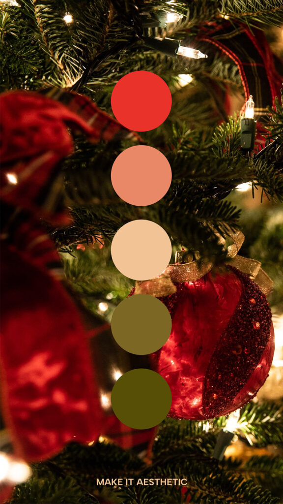 Christmas tree desaturated red and green color scheme.