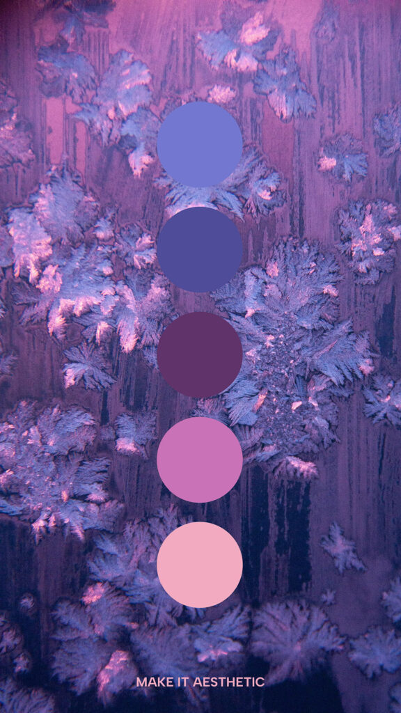 Frosted Purple glass. Aesthetic Winter Color Palette. Purple and pink shades.