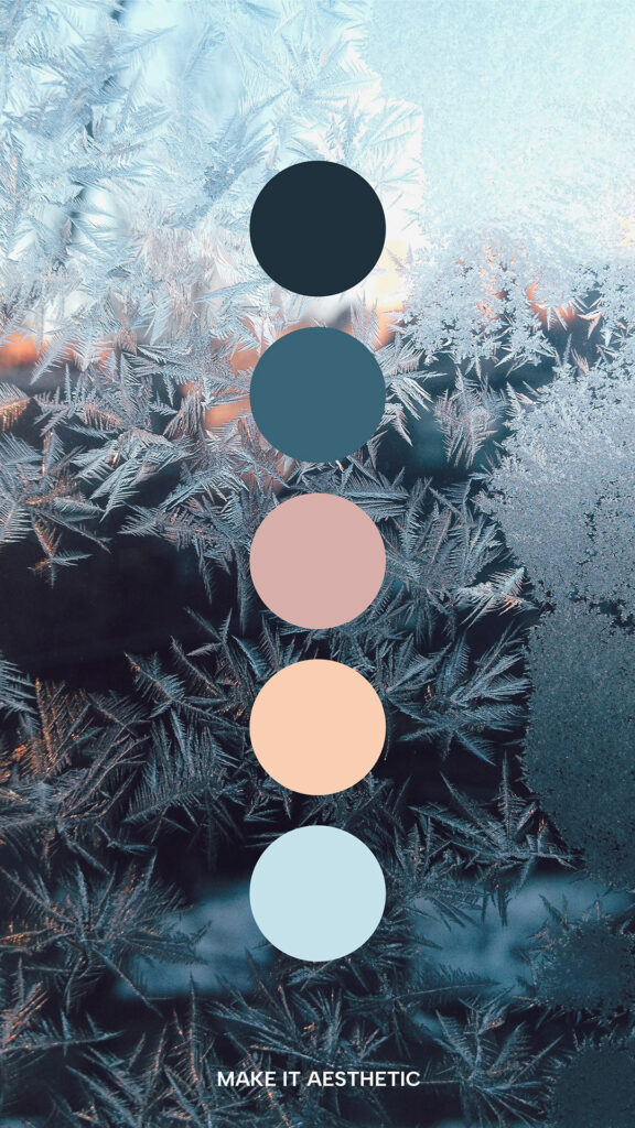 Frosted glass.Aesthetic Winter Christmas Color Palette, blue and pink shades.