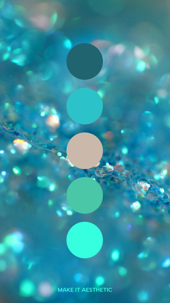 Detail of a shiny turquoise texture. Aesthetic Winter Color Palette. Turquoise, aqua, and green tones. 