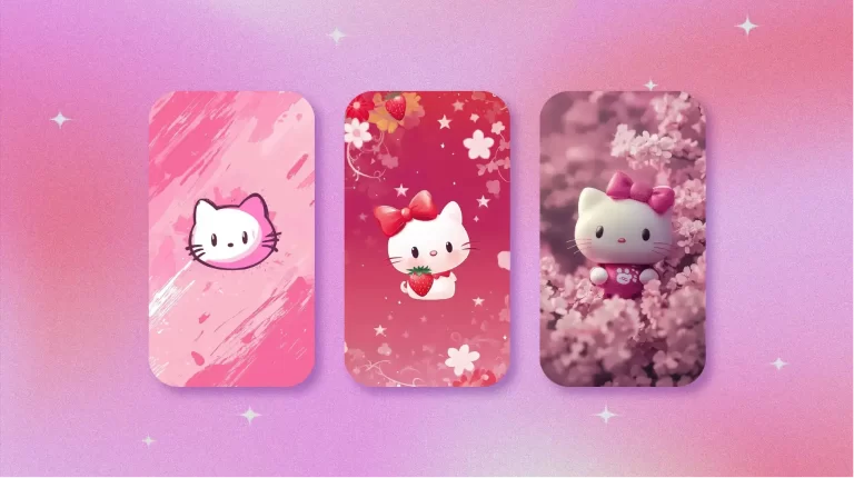 three hello kitty wallpaper designs